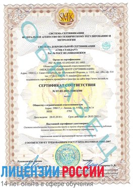 Образец сертификата соответствия Котельники Сертификат OHSAS 18001